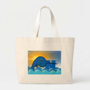 narwhal large tote bag