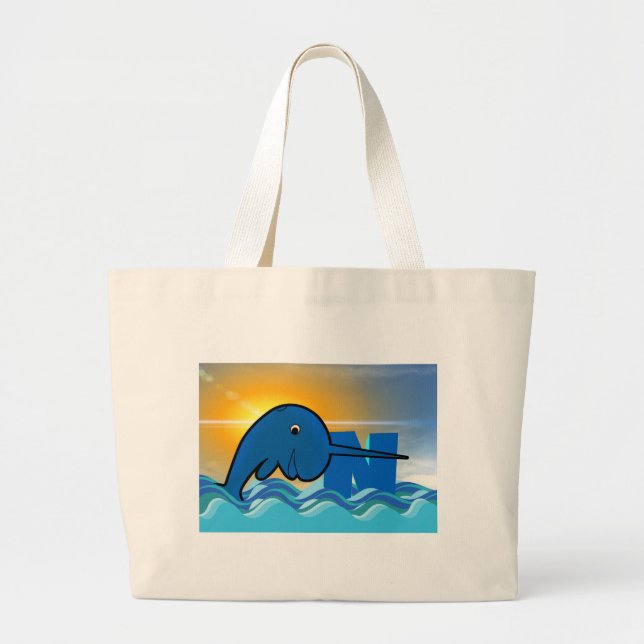 narwhal large tote bag (Front)