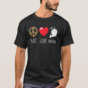 Narwhal Love Peace Ocean Mammal Whale Water Fish T-Shirt