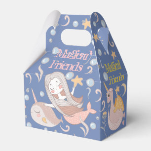 Narwhal Mermaid Unicorn Dragon Fantasy Party Favor Box
