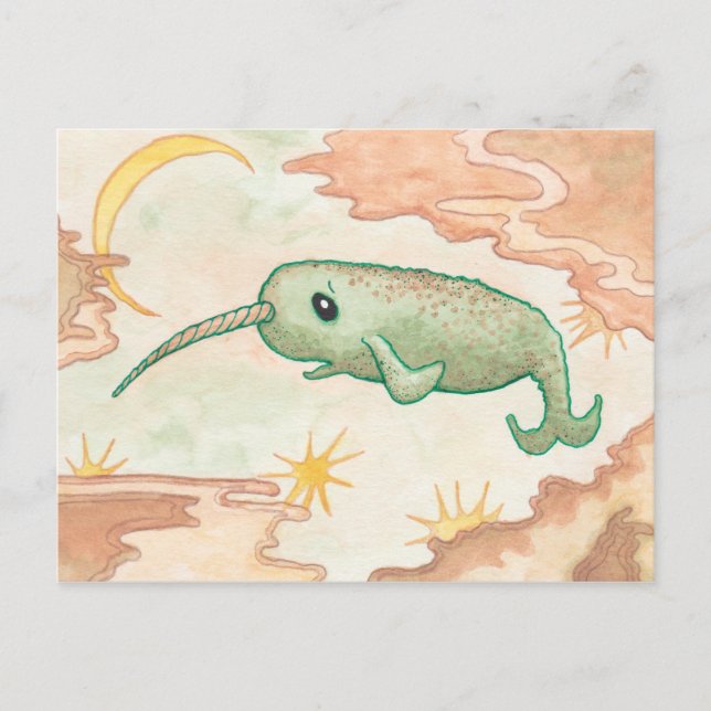Narwhal & Moon Postcard (Front)