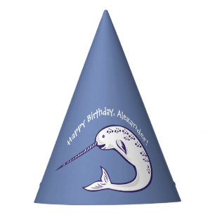 Narwhal Personalized Birthday Party Hats