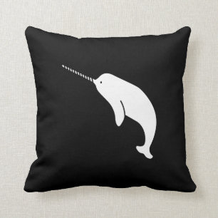 Narwhal Pictogram Throw Pillow