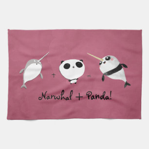 Narwhal plus Panda! Kitchen Towel