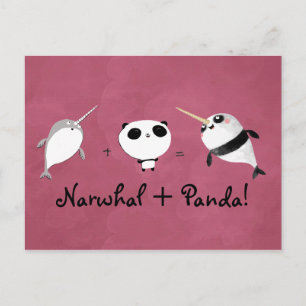 Narwhal plus Panda! Postcard