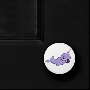 Narwhal Purple Lavender Magical Sea Unicorn Room Ceramic Knob