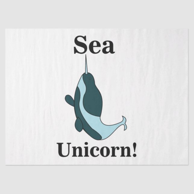 Narwhal Sea Unicorn Funny Tissue Paper (Front)