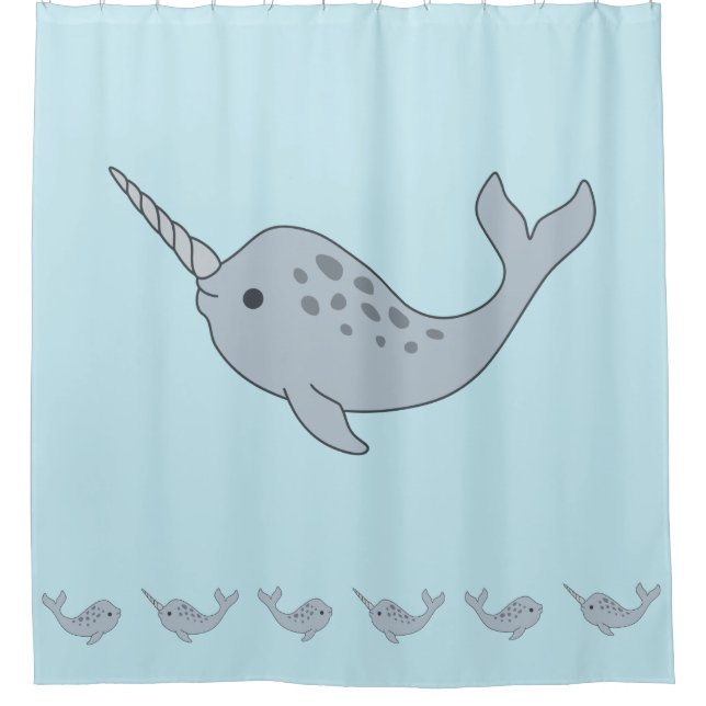 Narwhal Shower Curtain (Front)