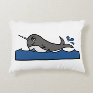 Narwhal Splash Accent Pillow