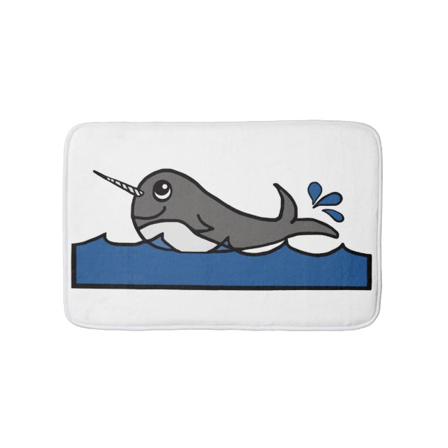 Narwhal Splash Bath Mat (Front)