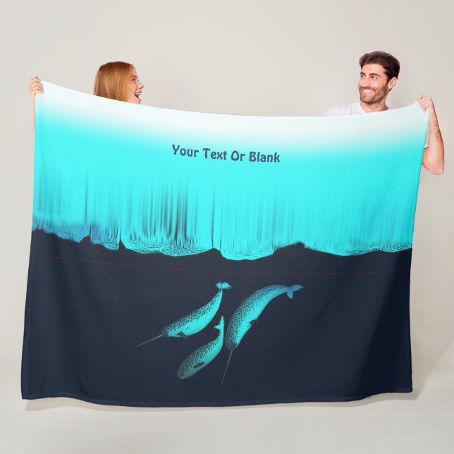 Narwhal Under The Ice Fleece Blanket (In Situ)