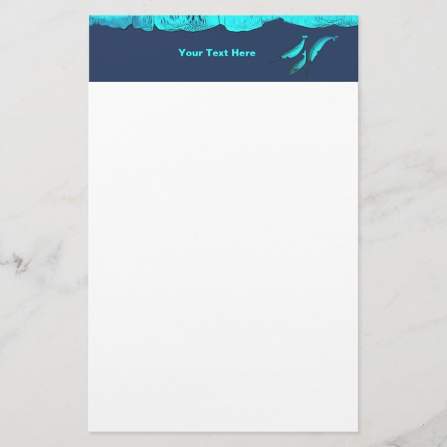 Narwhal Under The Ice Stationery (Front)