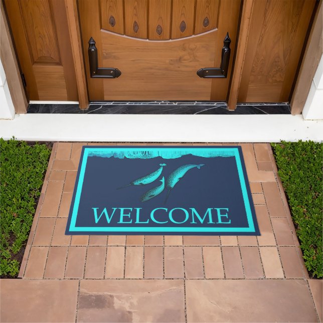 Narwhal Under The Ice - Welcome Doormat (Outdoor)