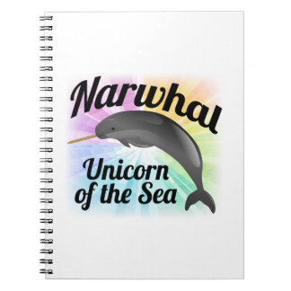 Narwhal Unicorn of the Sea, Cute Rainbow Notebook