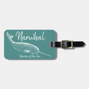 Narwhal Unicorn of the Sea   Personalized Luggage Tag
