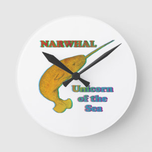 Narwhal - Unicorn of the Sea Round Clock