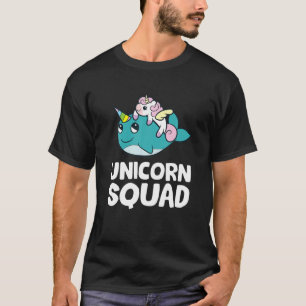 Narwhal Unicorn Squad Cartoon Unicorn Riding On Na T-Shirt