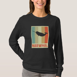 Narwhal Whale Sea Creatures Retro Vintage T-Shirt