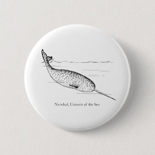 Narwhal Whale Unicorn of the Sea 2 Inch Round Button