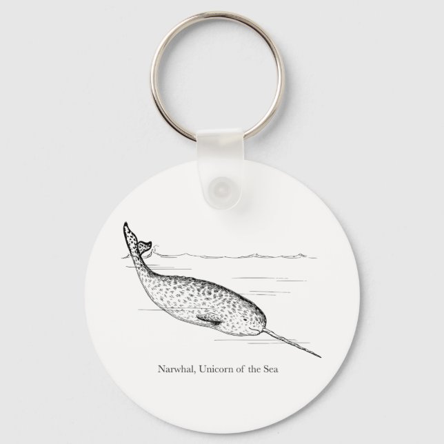 Narwhal Whale Unicorn of the Sea Keychain (Front)
