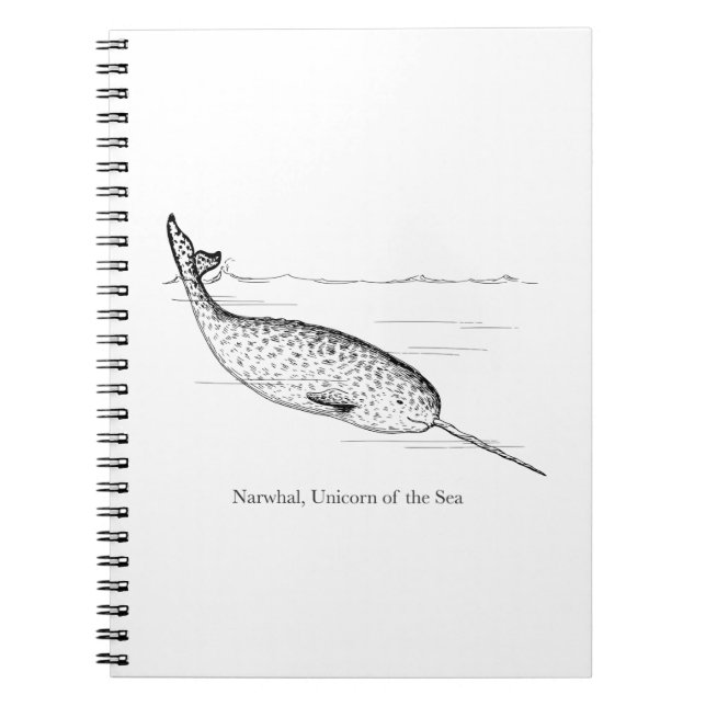 Narwhal Whale Unicorn of the Sea Notebook (Front)
