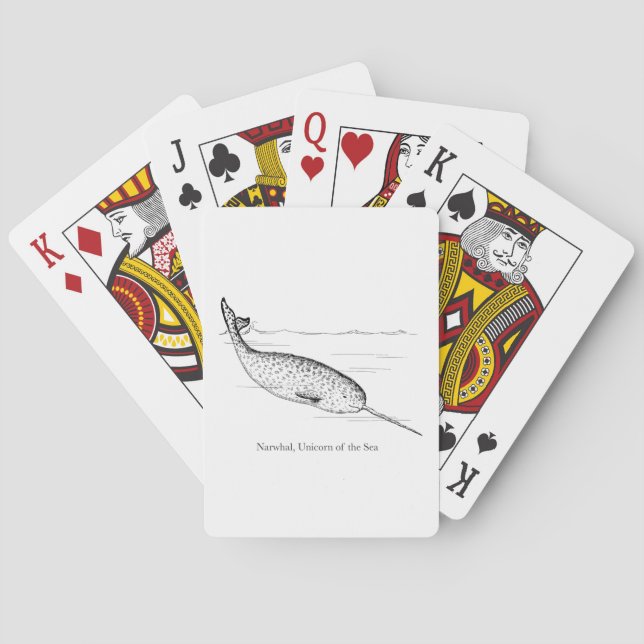 Narwhal Whale Unicorn of the Sea Playing Cards (Back)
