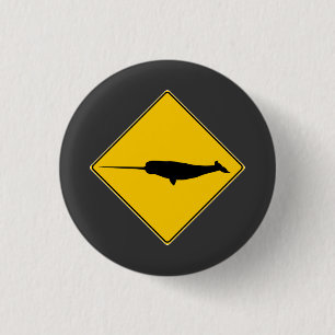 Narwhal X-ing Sign 1 Inch Round Button