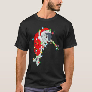 Narwhal Xmas Lighting Santa Costume Narwhal Christ T-Shirt