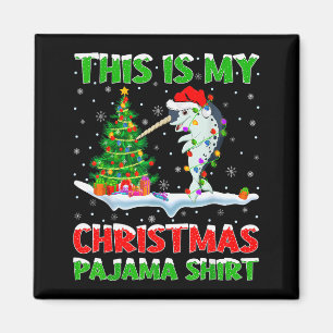 Narwhal Xmas Tree Lights This Is My Christmas Paja Magnet