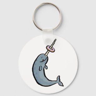 narwhale and doughnut keychain