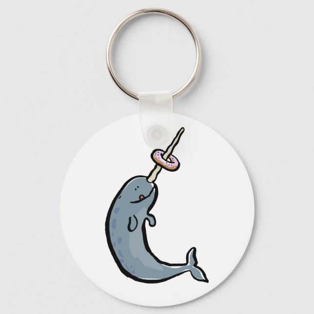 narwhale and doughnut keychain (Front)