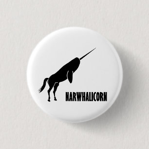 Narwhalicorn Narwhal Unicorn 1 Inch Round Button