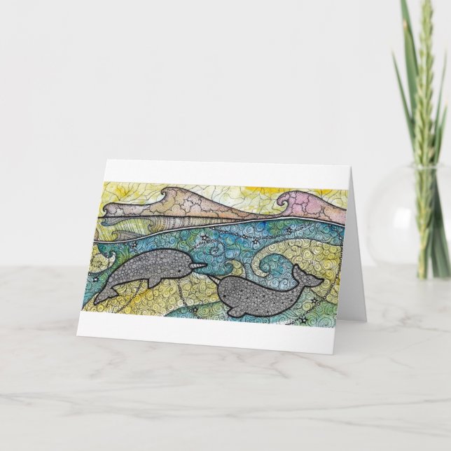 Narwhals Carte de voeux illustrée, vide (Devant)