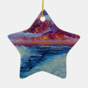 Narwhals in the Arctic Ceramic Ornament