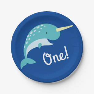 Narwhals Ocean Kid's Birthday Party Paper Plate