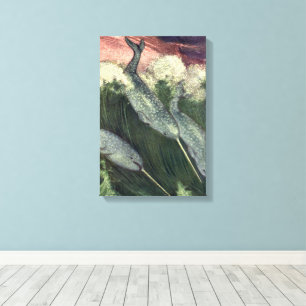 Narwhals, Vintage Marine Life Whales Ocean Animals Canvas Print