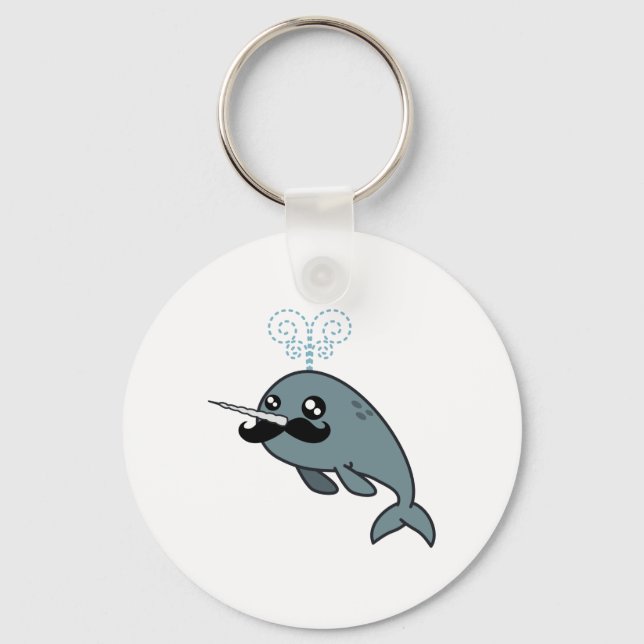 Narwhalstache Keychain (Front)