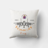 NAS Oceana - F-14 Tomcat  -  VF-11 Red Rippers Throw Pillow (Back)