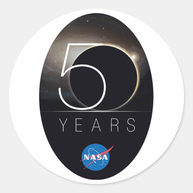 NASA 50th Anniversary Logo Classic Round Sticker (Front)