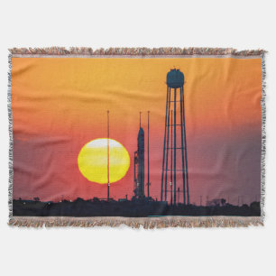 NASA Antares Rocket Sunrise Launch Throw Blanket