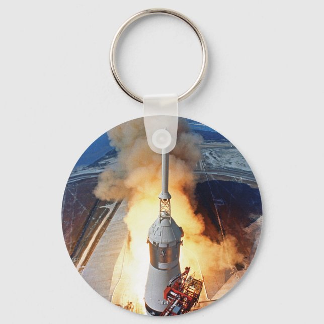 NASA Apollo 11 Moon Landing Rocket Launch Keychain (Front)