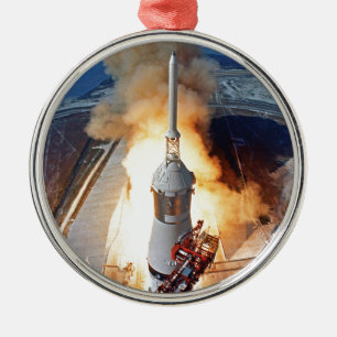 NASA Apollo 11 Moon Landing Rocket Launch Metal Ornament