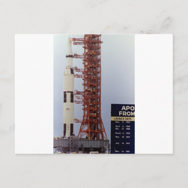 NASA Apollo 15 Saturn V roll out Postcard (Front)