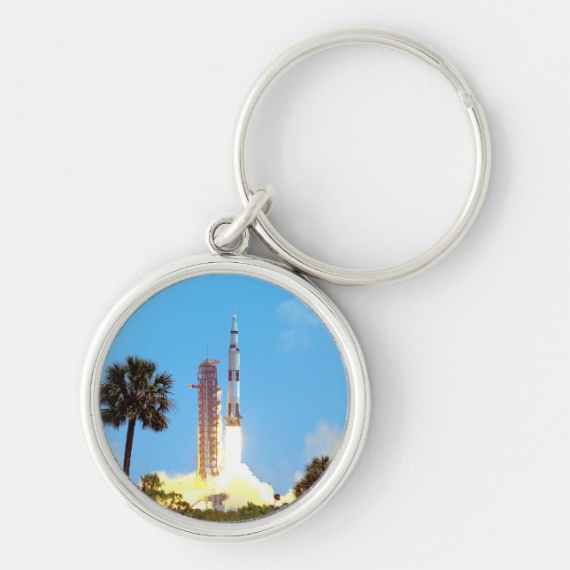 NASA Apollo 16 Saturn V Rocket Launch Keychain (Front)
