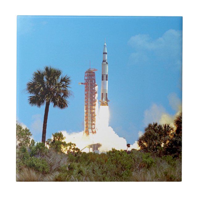 NASA Apollo 16 Saturn V Rocket Launch Tile (Front)