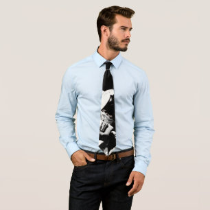 NASA Apollo 17 Astronaut Black White Artistic Tie
