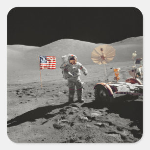 NASA Apollo 17 lunar landing mission, 1972 Square Sticker