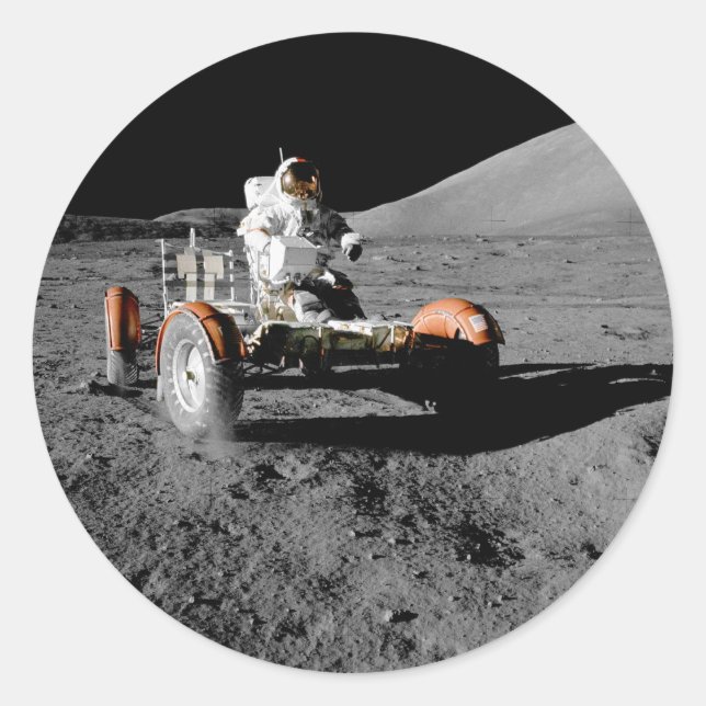 NASA Apollo 17 Lunar Roving Vehicle Classic Round Sticker (Front)