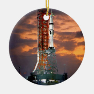 NASA Apollo Soyuz Launch Vehicle Sunrise Launchpad Ceramic Ornament