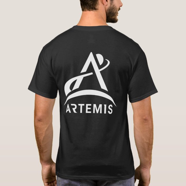 NASA Artemis One-Colour Logo Eclipse Black T-Shirt (Back)